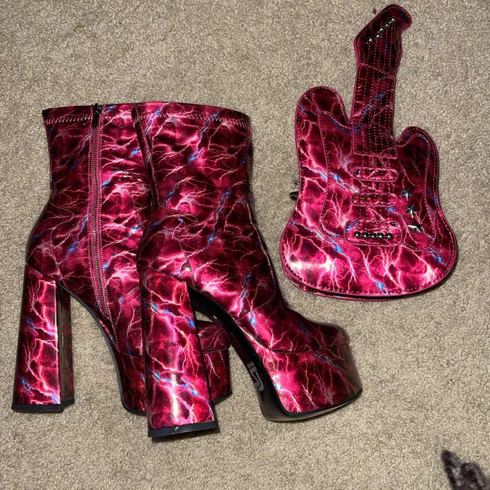 Pink Rockstar Boot and Purse set